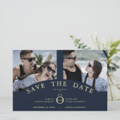 Budget Navy Elegant Pink 2 Foto's Chic Wedding (Staand voorkant)