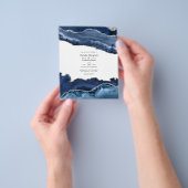 Budget Navy en Silver Agate Trouw Uitnodiging Flyer (Hand)