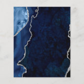 Budget Navy en Silver Agate Trouw Uitnodiging Flyer (Achterkant)