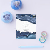 Budget Navy en Silver Agate Trouw Uitnodiging Flyer (Enkel)