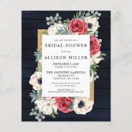 Budget Navy Floral Bridal Shower