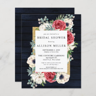 Budget Navy Floral Bridal Shower