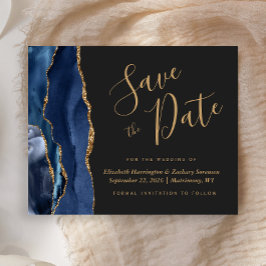 Budget Navy Gold Agaat Dark Wedding Save the Date