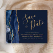 Budget Navy Gold Agaat Wedding Save the Date