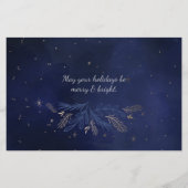 Budget Navy Gold Botanical Photo Holiday Card (Achterkant)