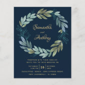 Budget Navy Gold Botanical Wedding (Voorkant)