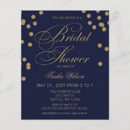 Budget Navy Gold Confetti Bridal Shower