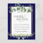BUDGET NAVY GOLD Eucalyptus Weddenschap nodigt QR Briefkaart