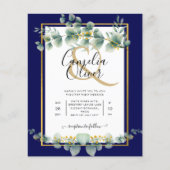 BUDGET NAVY GOLD Eucalyptus Weddenschap nodigt QR Flyer (Voorkant)