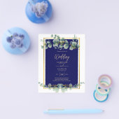 BUDGET NAVY GOLD Eucalyptus Weddenschap nodigt QR  Flyer (Enkel)
