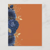 Budget Navy Gold Floral Verbrand Sinaasappel Trouw (Achterkant)