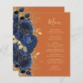 Budget Navy Gold Floral Verbrand Sinaasappel Trouw (Voorkant / Achterkant)