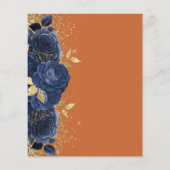 Budget Navy Gold Floral Verbrand Sinaasappel Trouw (Achterkant)