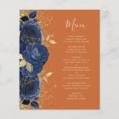 Budget Navy Gold Floral Verbrand Sinaasappel Trouw (Voorkant)