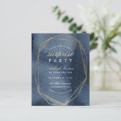 Budget Navy & Gold Geometric Lijst Surprise Party (Staand voorkant)