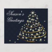 Budget Navy Gold-kerstboomfeestkaart (Voorkant)