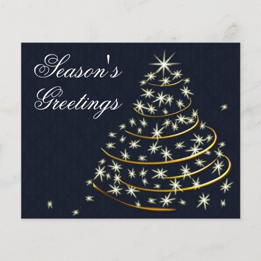 Budget Navy Gold-kerstboomfeestkaart (Voorkant)