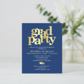 Budget Navy Gold Photo Afstudeerder Party Minimale (Staand voorkant)