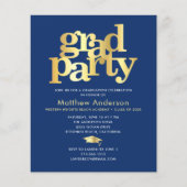 Budget Navy Gold Photo Afstudeerder Party Minimale (Voorkant)