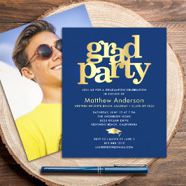 Budget Navy Gold Photo Afstudeerder Party Minimale