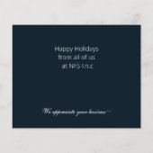 Budget Navy Gold Seasons Greetings Holiday Card (Achterkant)
