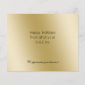 Budget Navy Gold Snowflake Business Holiday Card (Achterkant)