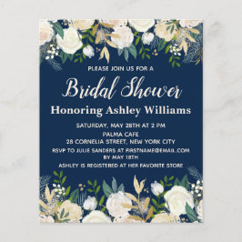 Budget Navy Greenery Roos Bridal Shower