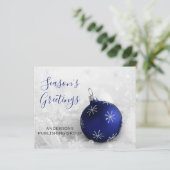 Budget Navy Kerstversiering Bedrijfs Kerstkaart (Staand voorkant)