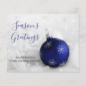 Budget Navy Kerstversiering Bedrijfs Kerstkaart (Voorkant)