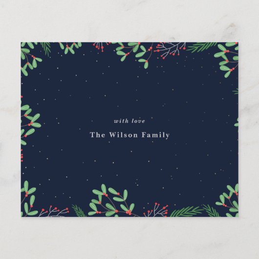 Budget Navy Merry All Photo Holiday Card (Achterkant)