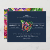 Budget Navy Modern Tropical Bouquet Wedding (Voorkant / Achterkant)