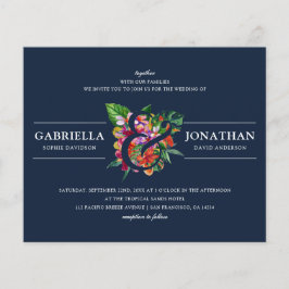 Budget Navy Modern Tropical Bouquet Wedding