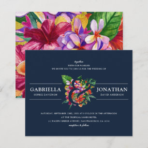 Budget Navy Modern Tropical Bouquet Wedding