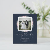 Budget Navy Modern Typography Pink Shades Flowers (Staand voorkant)