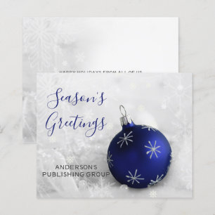 Budget Navy Ornament Company Holiday Card