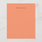 BUDGET Navy Perzik Bloemen Trouw Uitnodiging (Achterkant)