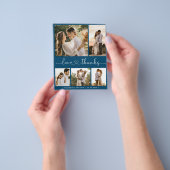 Budget Navy Photo Collage Wedding Bedankt Flyer (Hand)