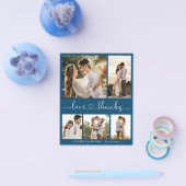 Budget Navy Photo Collage Wedding Bedankt Flyer (Enkel)