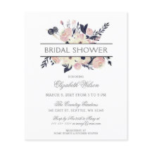 Budget Navy Pink Floral Bridal Shower