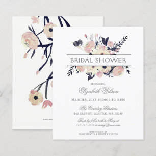Budget Navy Pink Floral Bridal Shower