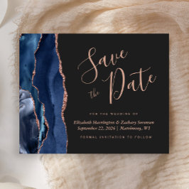 Budget Navy Roos Gold Agaat Dark Save the Date