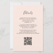 Budget Navy Roos Gold Agate Blush QR Code Wedding (Achterkant)