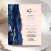 Budget Navy Roos Gold Agate Blush Wedding Menu