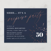 Budget Navy & Roos Gold Script Surprise Party (Voorkant)