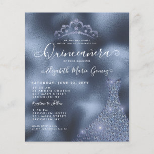 Budget Navy Royal Blue Diamond Tiara Quinceanera