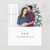 Budget Navy & Roze Bloemige Save the Date V2 Foto Flyer (Achterkant)