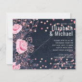 BUDGET Navy Roze Rosegoud Bruidsboeket Bloemen (Voorkant)