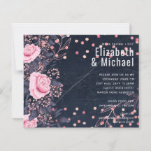 BUDGET Navy Roze Rosegoud Bruidsboeket Bloemen