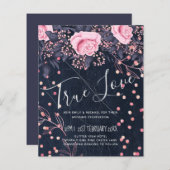BUDGET Navy Roze Roségoud Bruidsboeket Bloemen (Voorkant / Achterkant)
