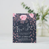 BUDGET Navy Roze Roségoud Bruidsboeket Bloemen (Staand voorkant)